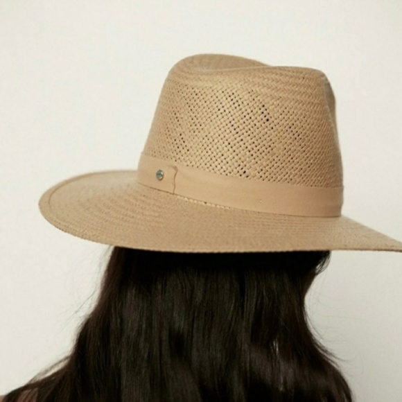 Janessa Leone Simone 100% Natural Woven Straw Handmade Sun Hat Large - Picture 3 of 4
